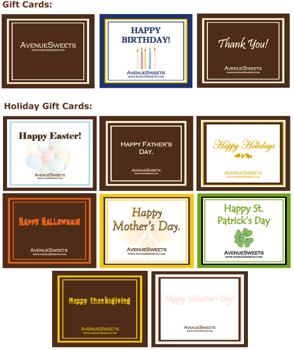 Gift card options